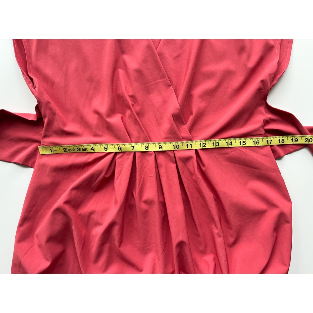 NEW Breezeful V-Neck Short Sleeve Pocket Tie Quick Dry Midi Dress Pink Mediium - Picture 14 of 16